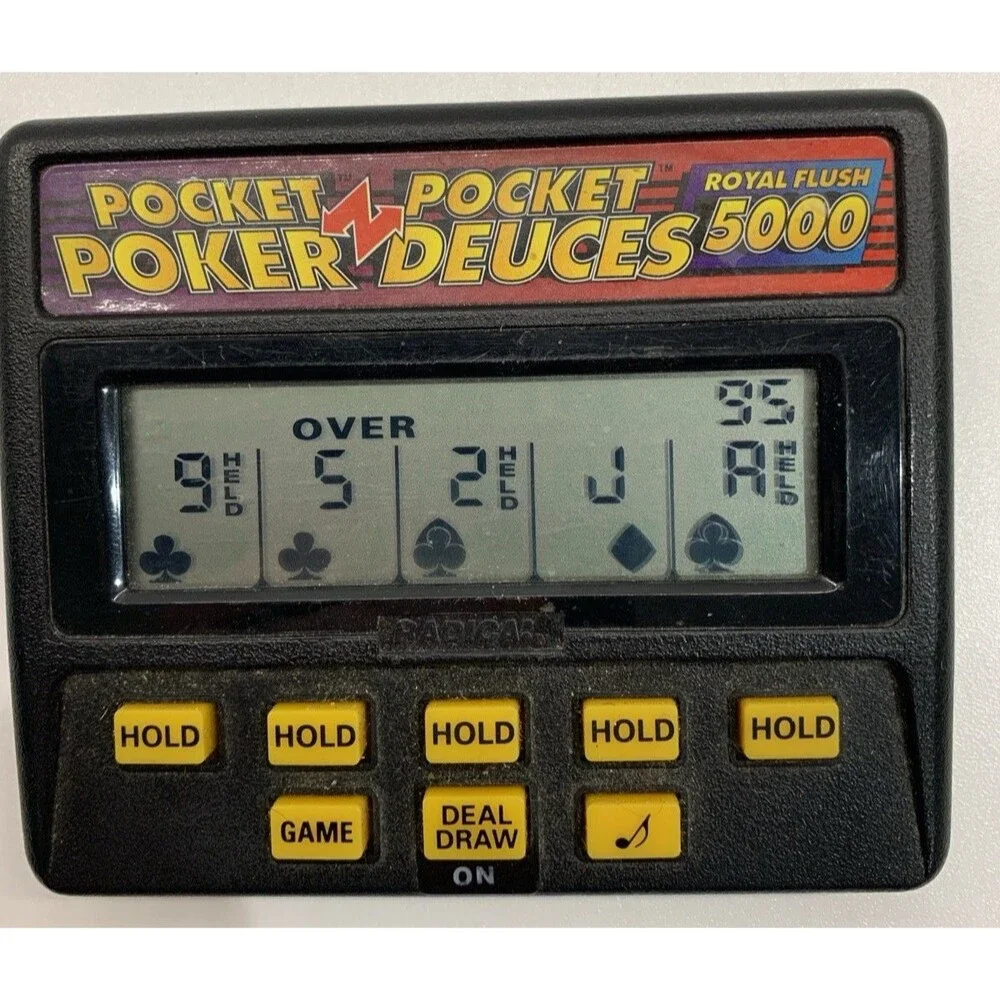 Radica Pocket Poker Deuces 5000 Model 1314 Handheld Electronic Game Tested Works